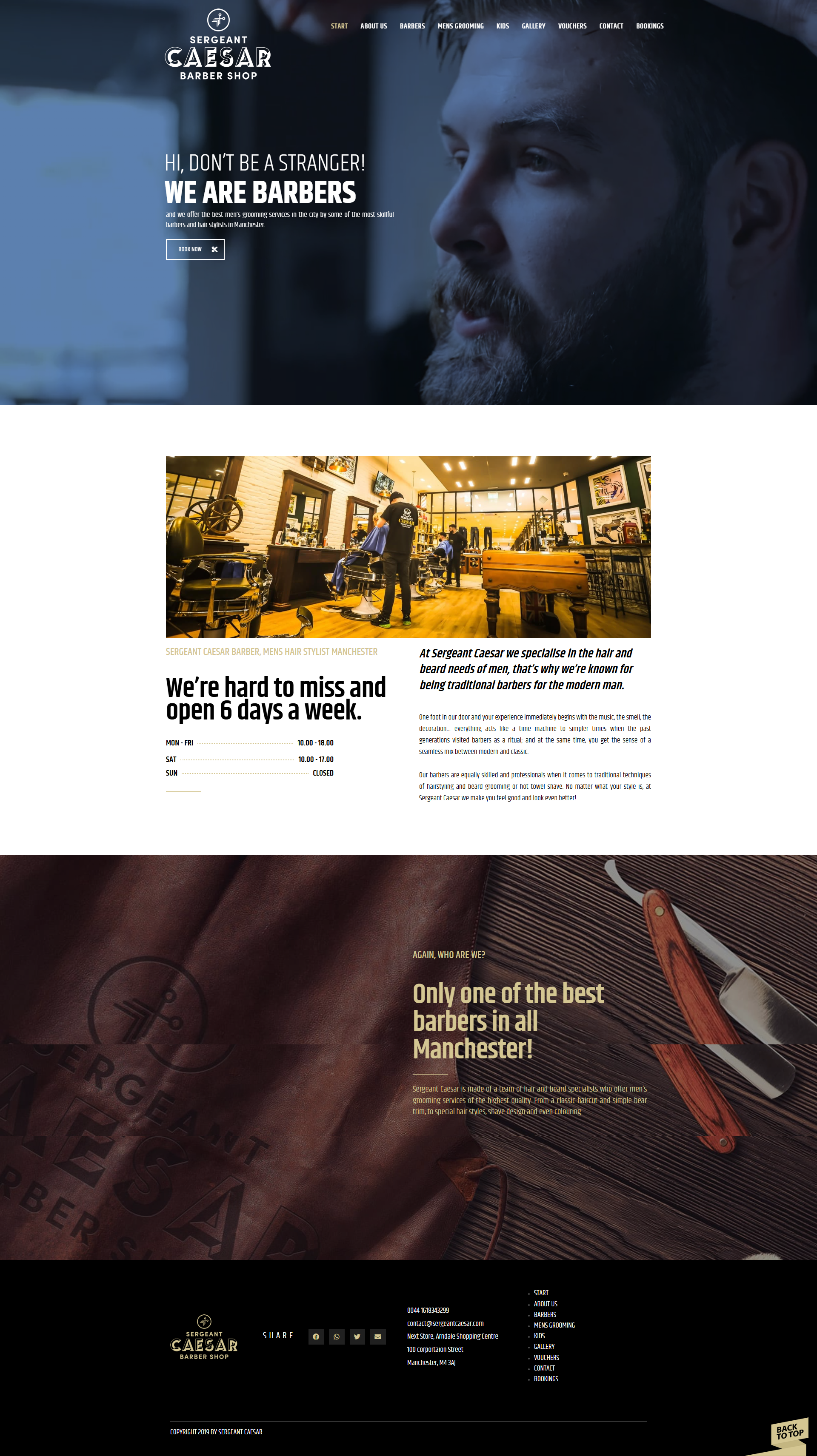 Sergeantcaesar.co.uk - Barber shop web design Manchester